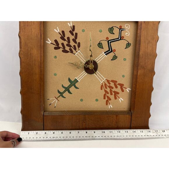 Vintage Four Sacred Plants Native American Sandstone Clock Sand Painting Begay - Picture 7 of 16